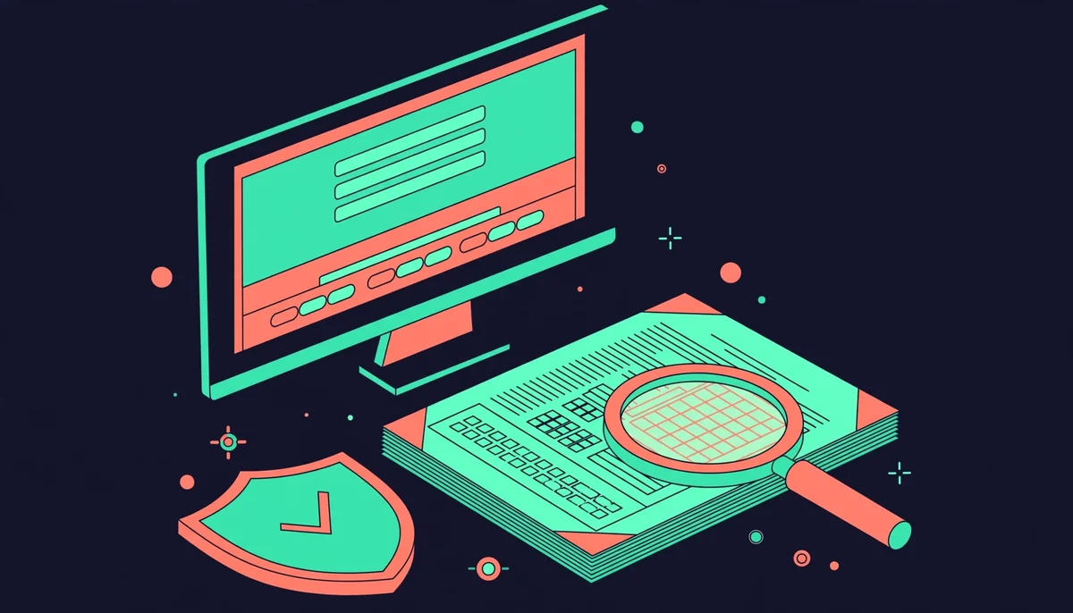 Isometric scene of checking a licence on a register